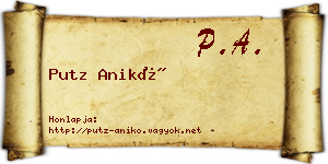 Putz Anikó névjegykártya